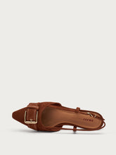 Suede slingbacks with buckle - Cinnamon | FRAU