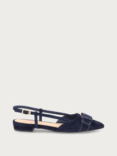 Slingback in suede con fibbia - Blu Navy | FRAU