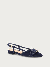Slingback in suede con fibbia - Blu Navy | FRAU