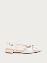 Patent leather slingbacks with buckle - White | FRAU