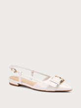 Patent leather slingbacks with buckle - White | FRAU