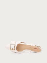 Patent leather slingbacks with buckle - White | FRAU