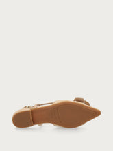 Slingback aus Lackleder mit Bast-Detail - Sand | FRAU