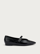 Leather pointed-toe ballet flats - Black | FRAU