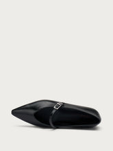 Leather pointed-toe ballet flats - Black | FRAU