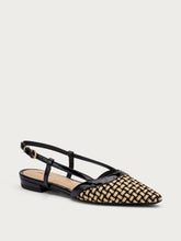 Two-tone raffia slingbacks - STRAWblack | FRAU