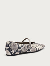Snake-print leather pointed-toe ballet flats - Rock | FRAU