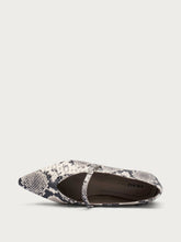 Snake-print leather pointed-toe ballet flats - Rock | FRAU