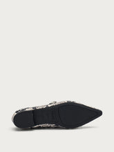 Snake-print leather pointed-toe ballet flats - Rock | FRAU