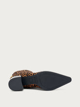 Heeled ankle boots in leo-print fabric - Leo | FRAU