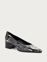 Snake-print leather Almond-Cut pumps - Rock | FRAU