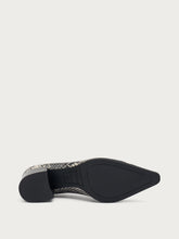 Snake-print leather Almond-Cut pumps - Rock | FRAU