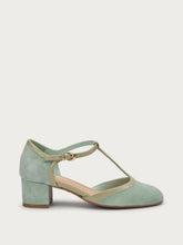 Suede T-bar pumps - Sage | FRAU