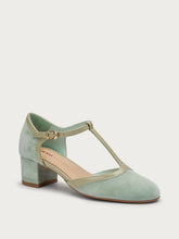 Suede T-bar pumps - Sage | FRAU