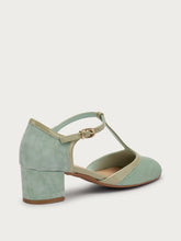 Suede T-bar pumps - Sage | FRAU
