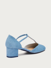 Ellin llea leather heeled shoes - Powder Blue | FRAU