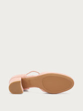 Ellin llea leather heeled shoes - Plaster pink | FRAU