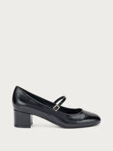 Creased-effect polished leather Mary Janes - Black | FRAU