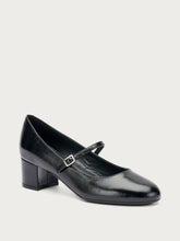 Creased-effect polished leather Mary Janes - Black | FRAU