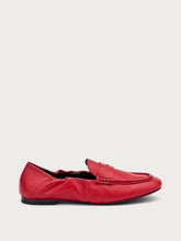 Mocassini ruches in pelle - Rosso | FRAU