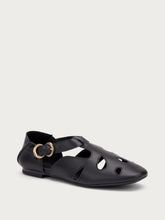 Leather cut-out sandals - Black | FRAU