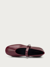 Creased semi-polished leather ballet flats - Bordeaux | FRAU