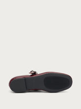 Creased semi-polished leather ballet flats - Bordeaux | FRAU
