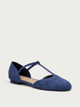 T-Strap-Ballerina aus Veloursleder - Abgrund | FRAU