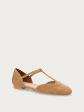 T-Strap-Ballerina aus Veloursleder - Sattel | FRAU