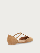 T-Strap-Ballerina aus Veloursleder - Sattel | FRAU
