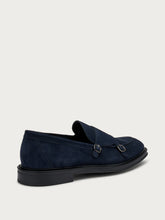 Suede double-buckle loafers - Blue | FRAU