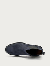 Distressed leather Chelsea boots with tonal elastic - Blue | FRAU