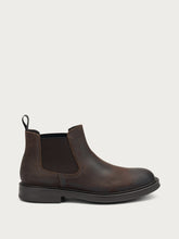 Distressed leather Chelsea boots with tonal elastic - Brown | FRAU