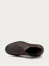 Distressed leather Chelsea boots with tonal elastic - Brown | FRAU