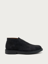 Suede desert boots with antiqued finish - Blue | FRAU