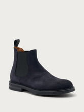 Suede Chelsea boots with antiqued finish - Blue | FRAU