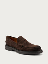 Antiqued-finish suede varsity loafers - Pepper | FRAU