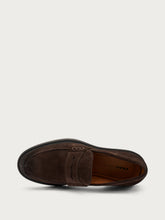 Antiqued-finish suede varsity loafers - Pepper | FRAU