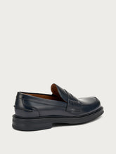 Polished leather varsity loafers - Blue | FRAU