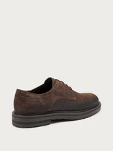 Distressed-effect leather lace-ups - Brown | FRAU