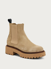 Suede Chelsea boots with double welt - Honey | FRAU