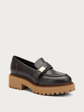 Leather loafers with buckle - DARKBRAUNnut | FRAU