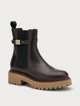 Leather Chelsea boots with strap and double welt sole - DARKBRAUNnut | FRAU