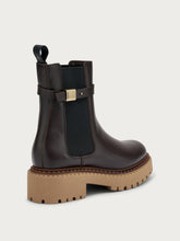 Leather Chelsea boots with strap and double welt sole - DARKBRAUNnut | FRAU