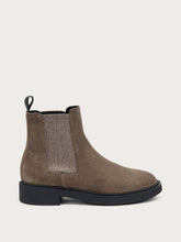 Colour-block suede Chelsea boots - Mink | FRAU