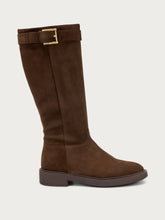 Suede boots with buckle - Cocoa | FRAU