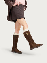 Suede boots with buckle - Cocoa | FRAU