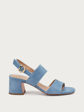 Suede sandals with block heel - Powder Blue | FRAU