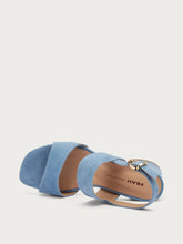 Suede sandals with block heel - Powder Blue | FRAU