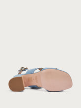 Suede sandals with block heel - Powder Blue | FRAU